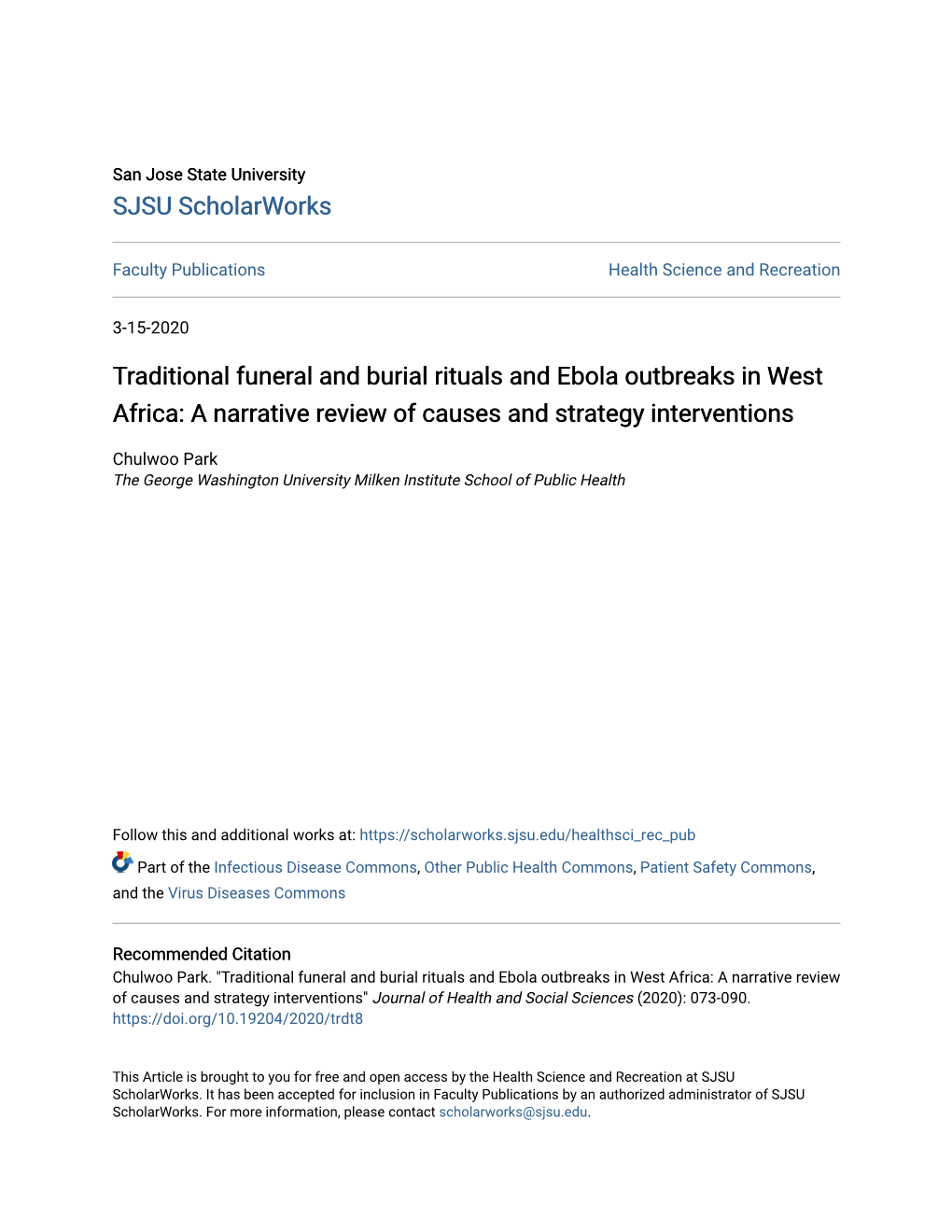 Traditional Funeral and Burial Rituals and Ebola Outbreaks in West Africa: a Narrative Review of Causes and Strategy Interventions
