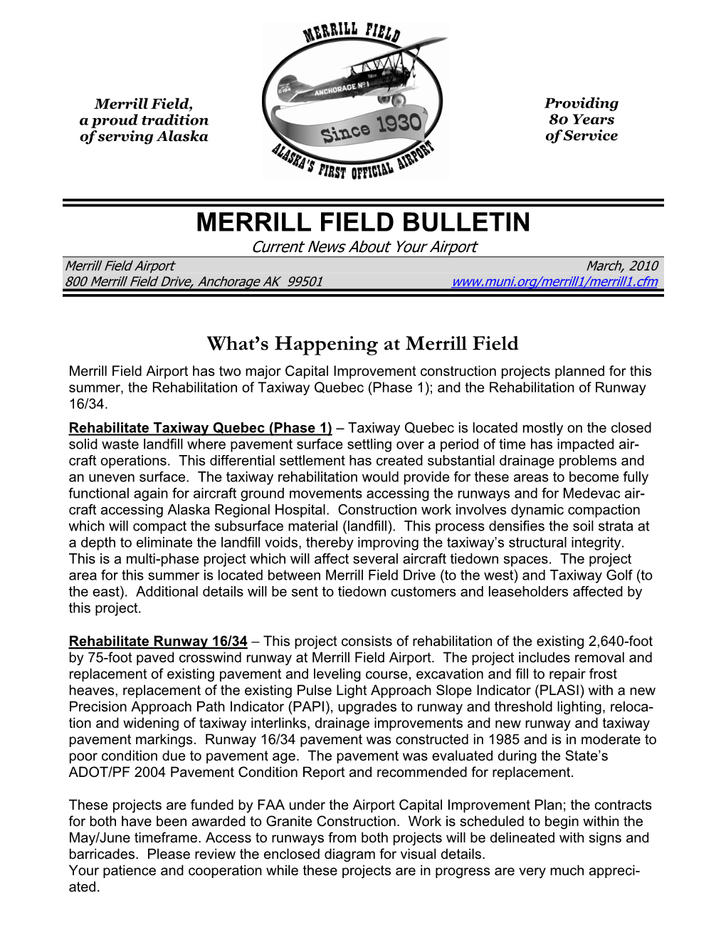 Merrill Field Bulletin