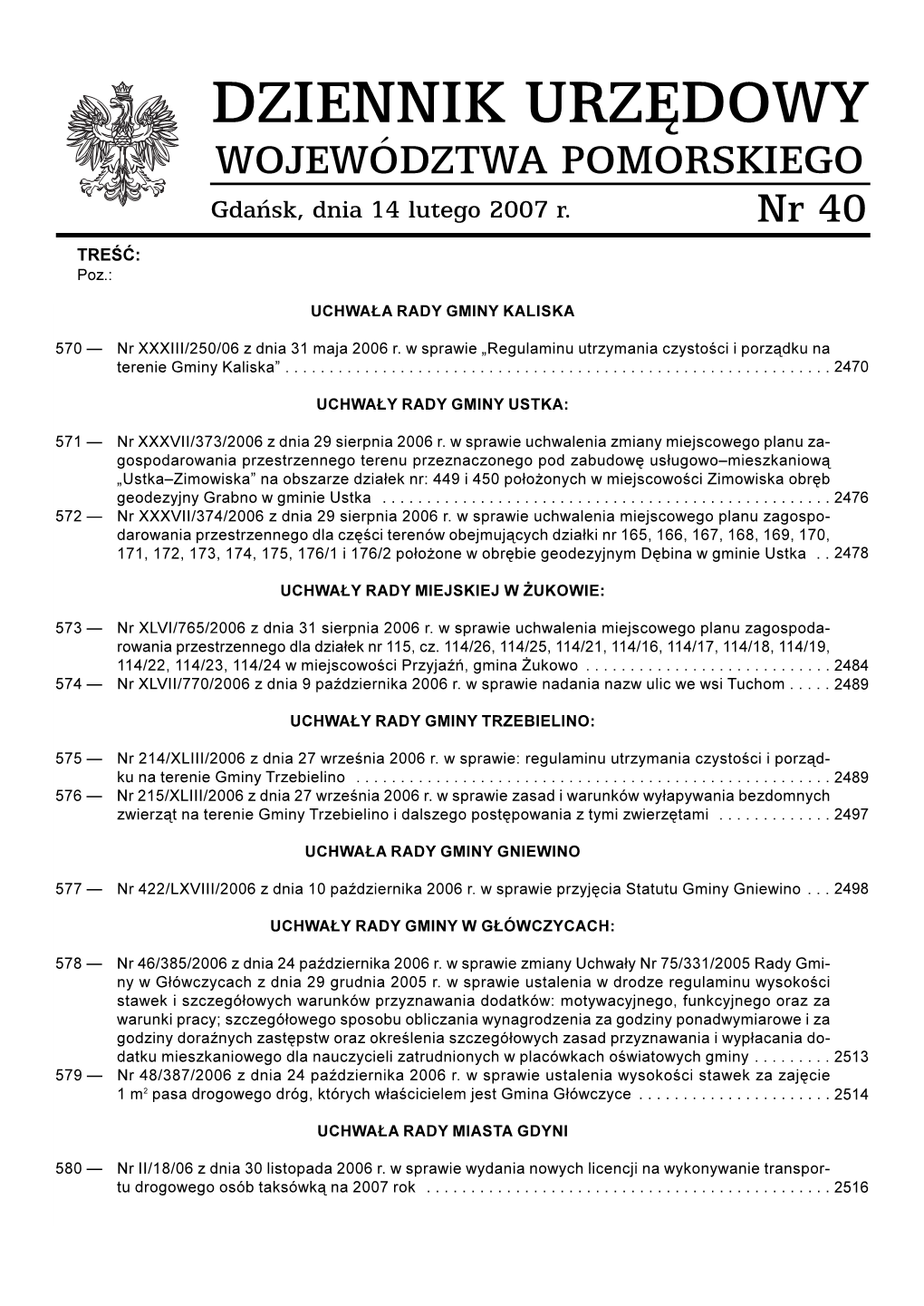 Województwa Pomorskiego Nr 40 — 2470 — Poz