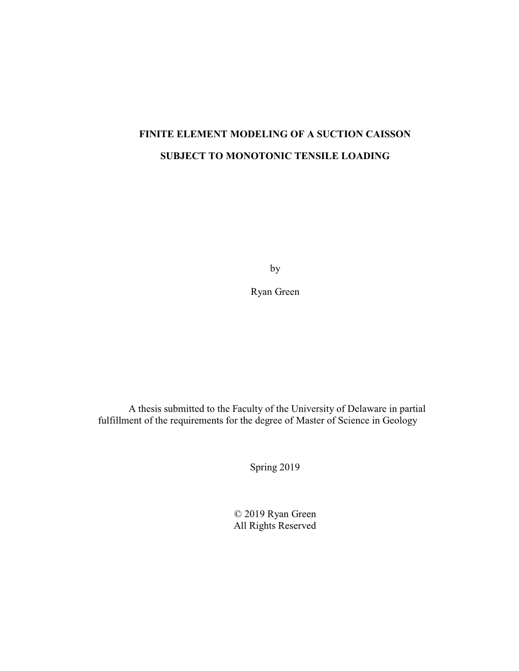 Finite Element Modeling of a Suction Caisson