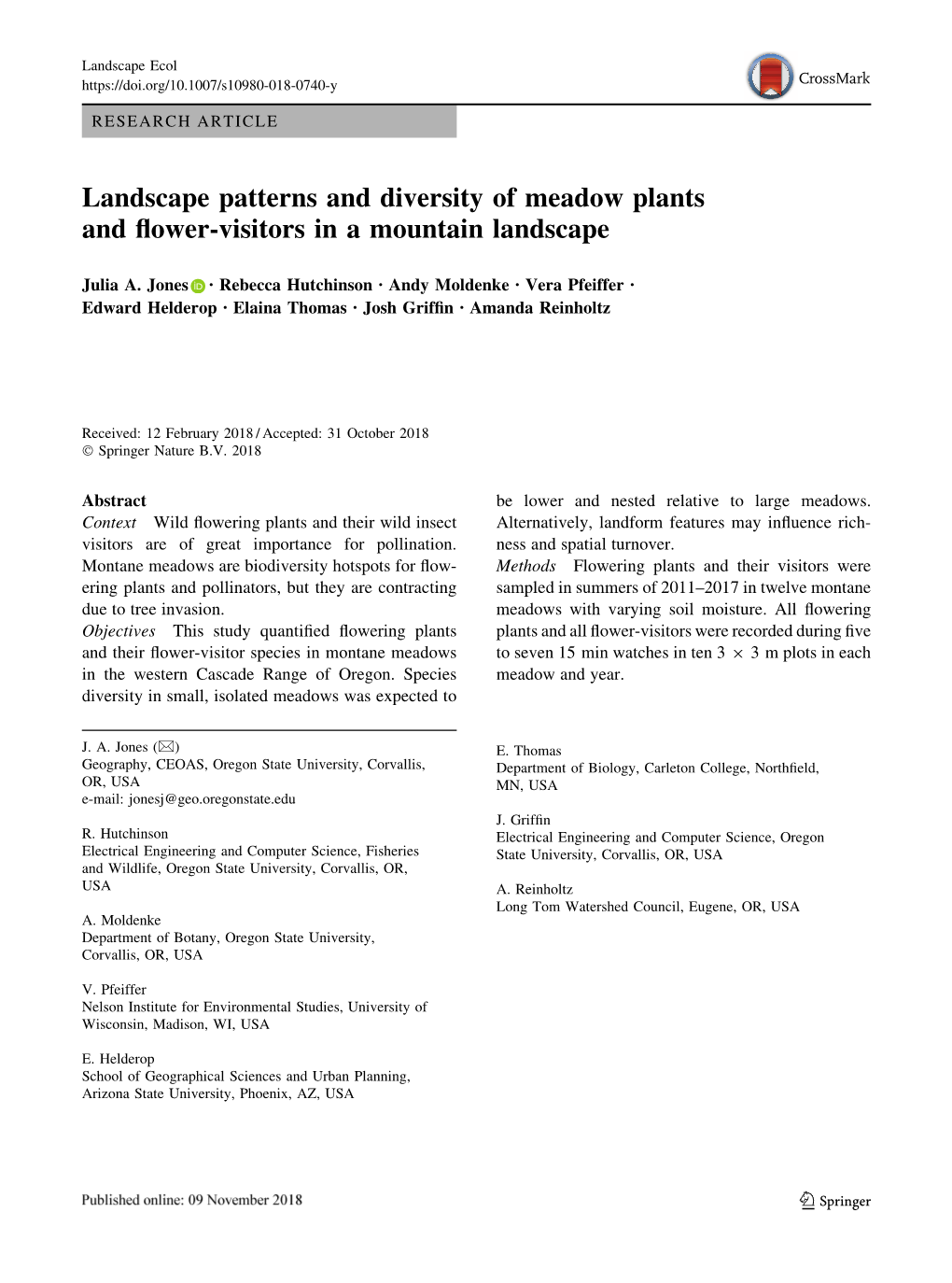 Landscape Patterns and Diversity of Meadow Plants and Flower-Visitors