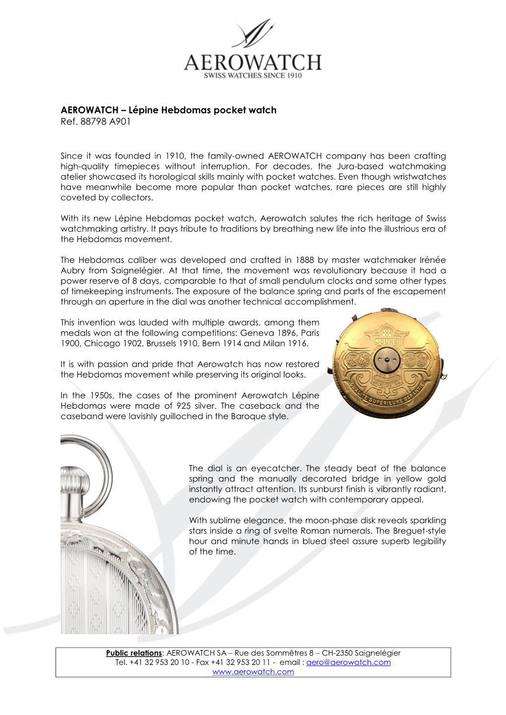 Lépine Hebdomas Pocket Watch Ref. 88798 A901