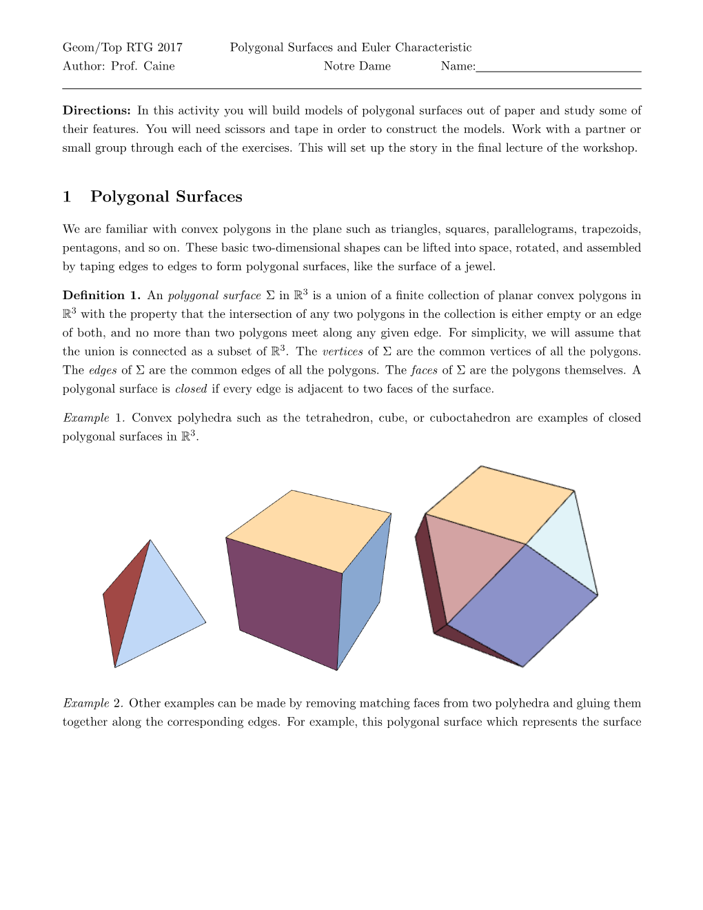 1 Polygonal Surfaces