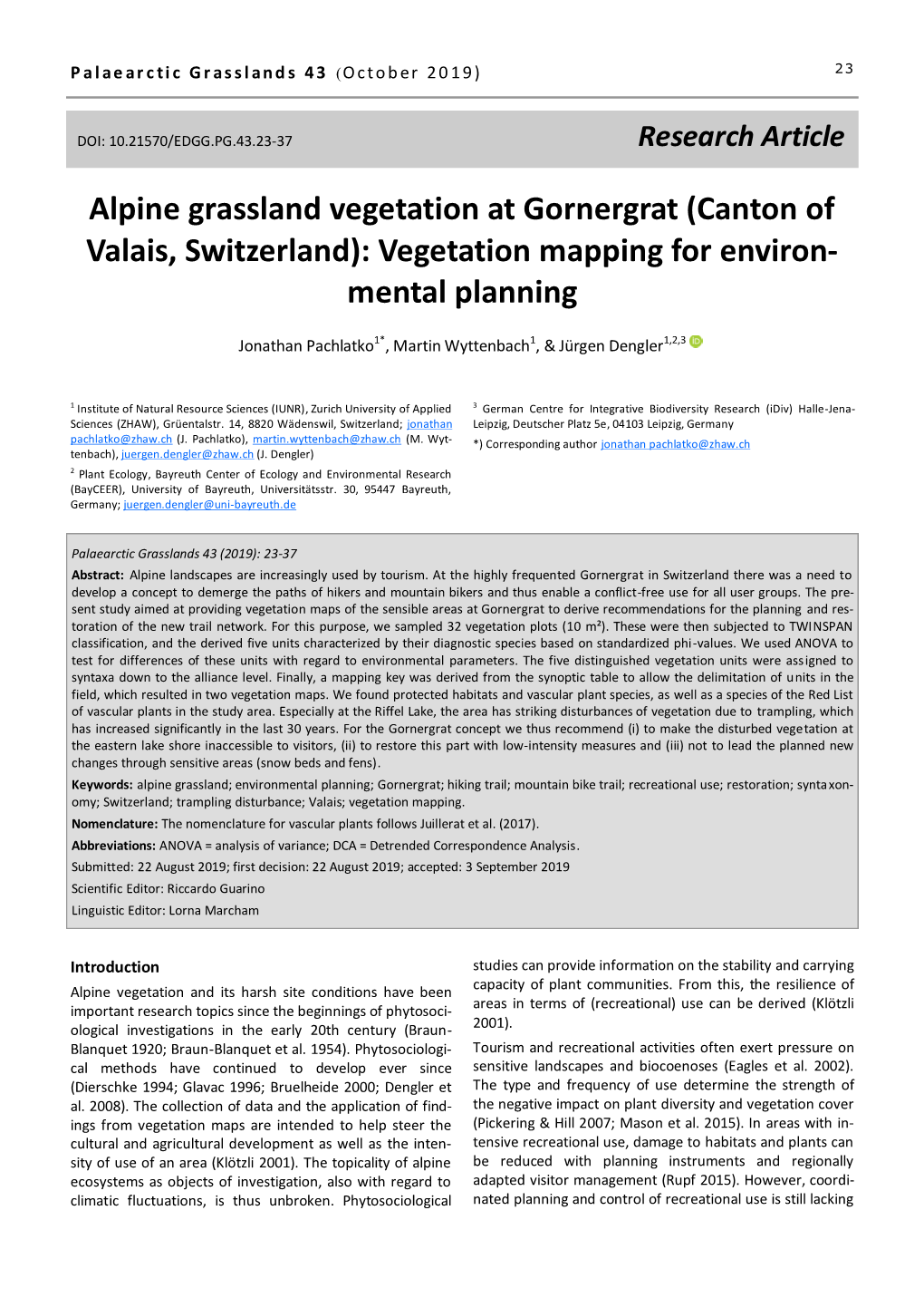 Vegetation Mapping for Environ