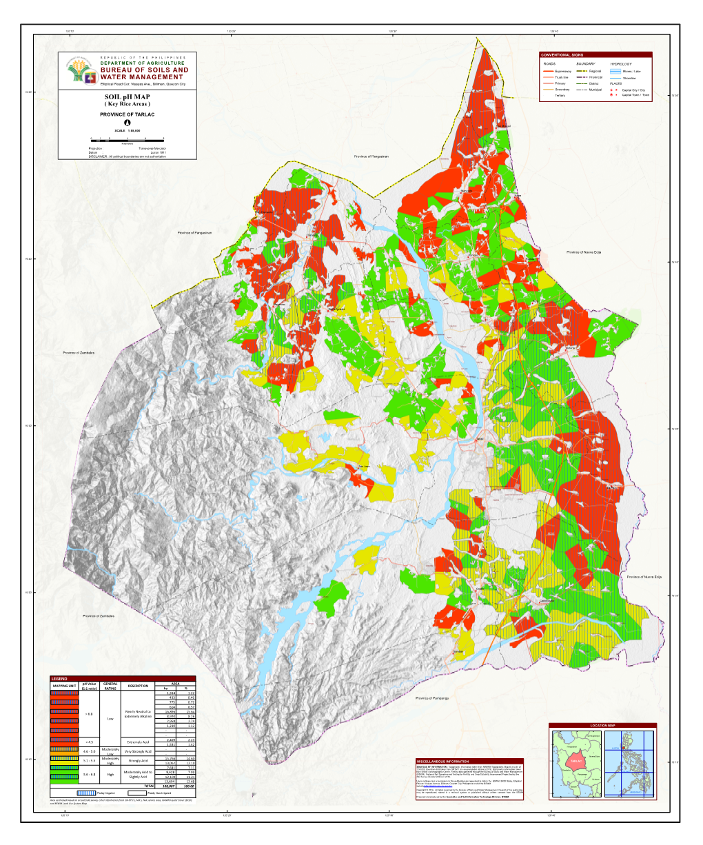 SOIL Ph MAP PROVINCE of TARLAC