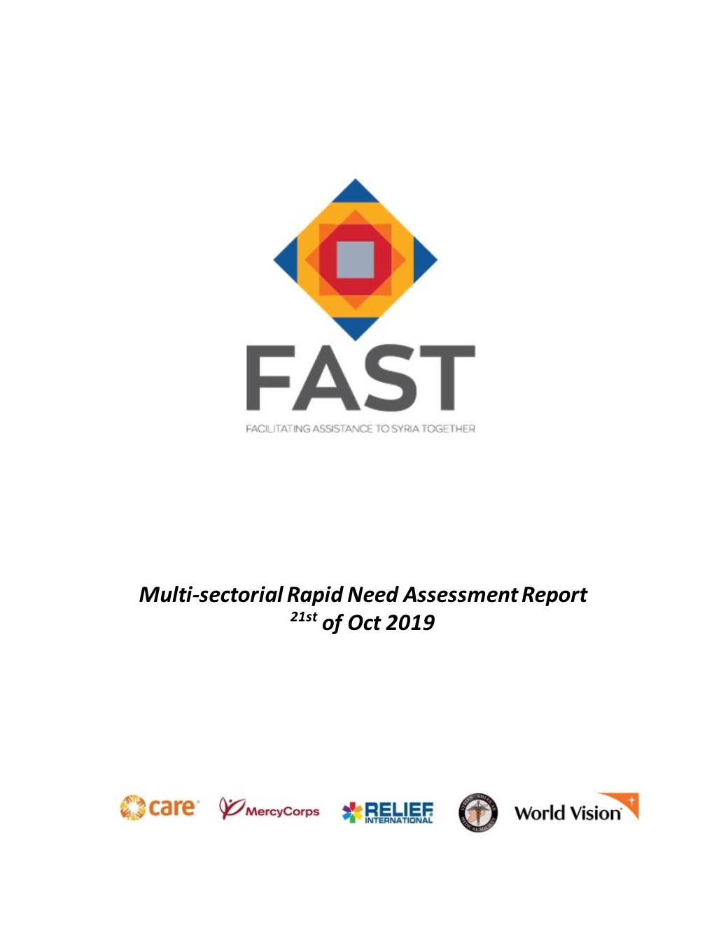 Multi-Sectorial Rapid Need Assessment Report 21St of Oct 2019