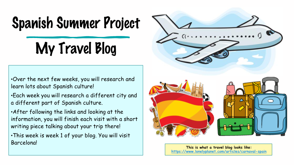 Spanish Year 8 Wc 8Th June Travel Blog