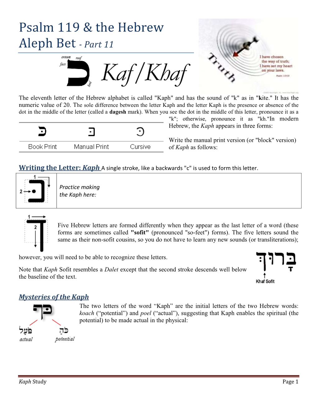 Psalm 119 & the Hebrew Aleph