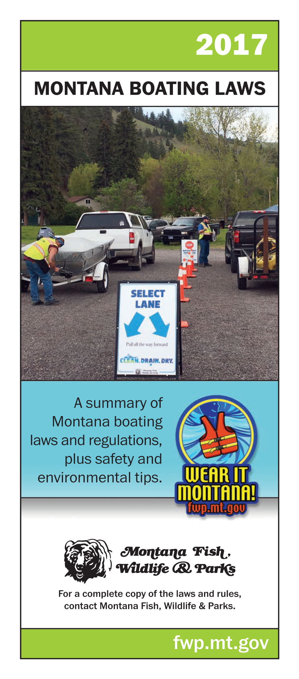 Fwp.Mt.Gov MONTANA BOATING LAWS