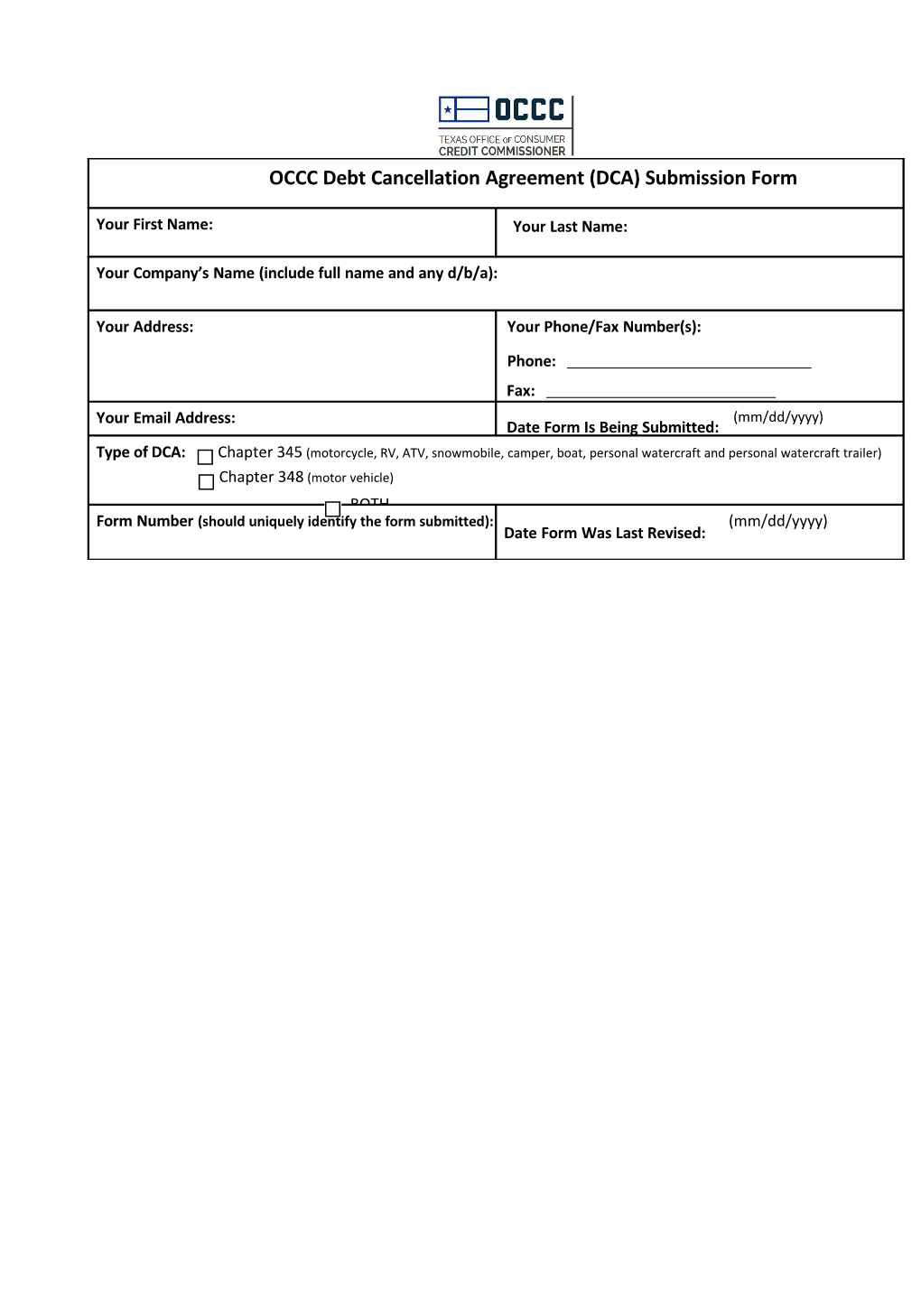 Documentary Fee Amount Request Form