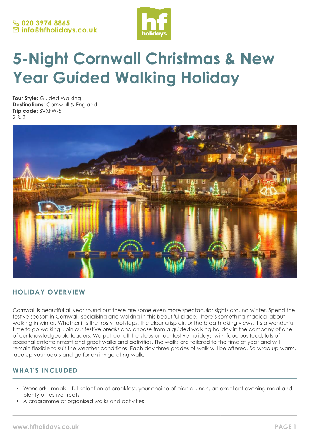 5-Night Cornwall Christmas & New Year Guided Walking Holiday