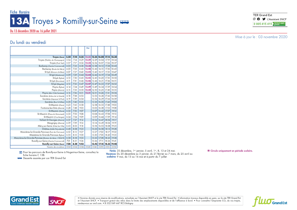 13A Troyes &gt; Romilly-Sur-Seine C