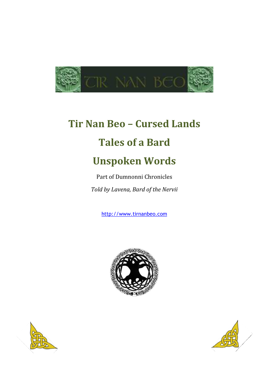 Tir Nan Beo – Cursed Lands Tales of a Bard Unspoken Words