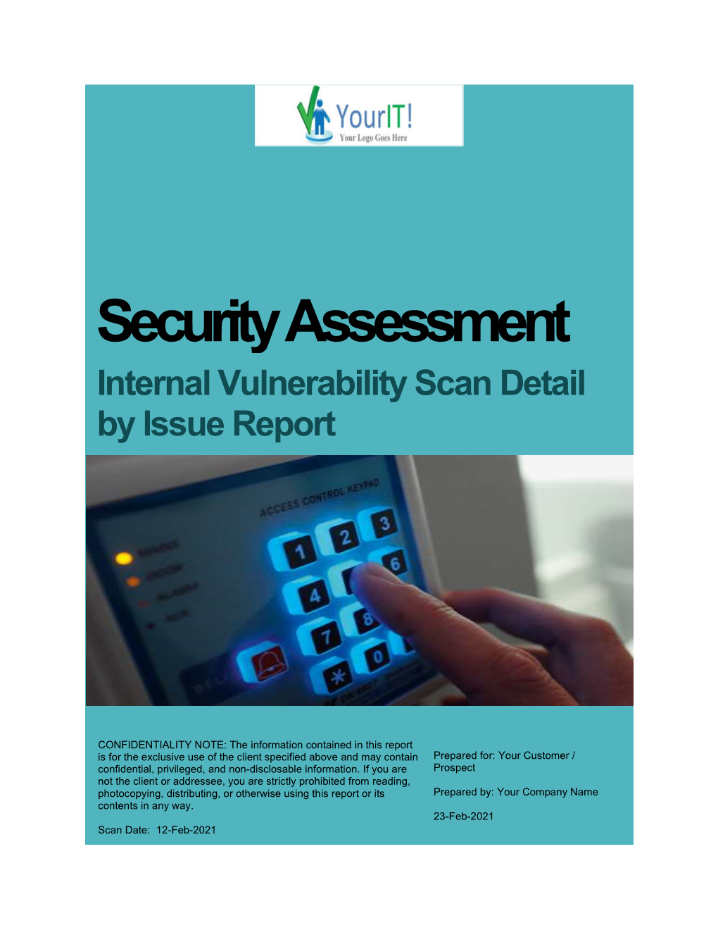 Security Assessment Internal Vulnerability Scan Detail by Issue Report