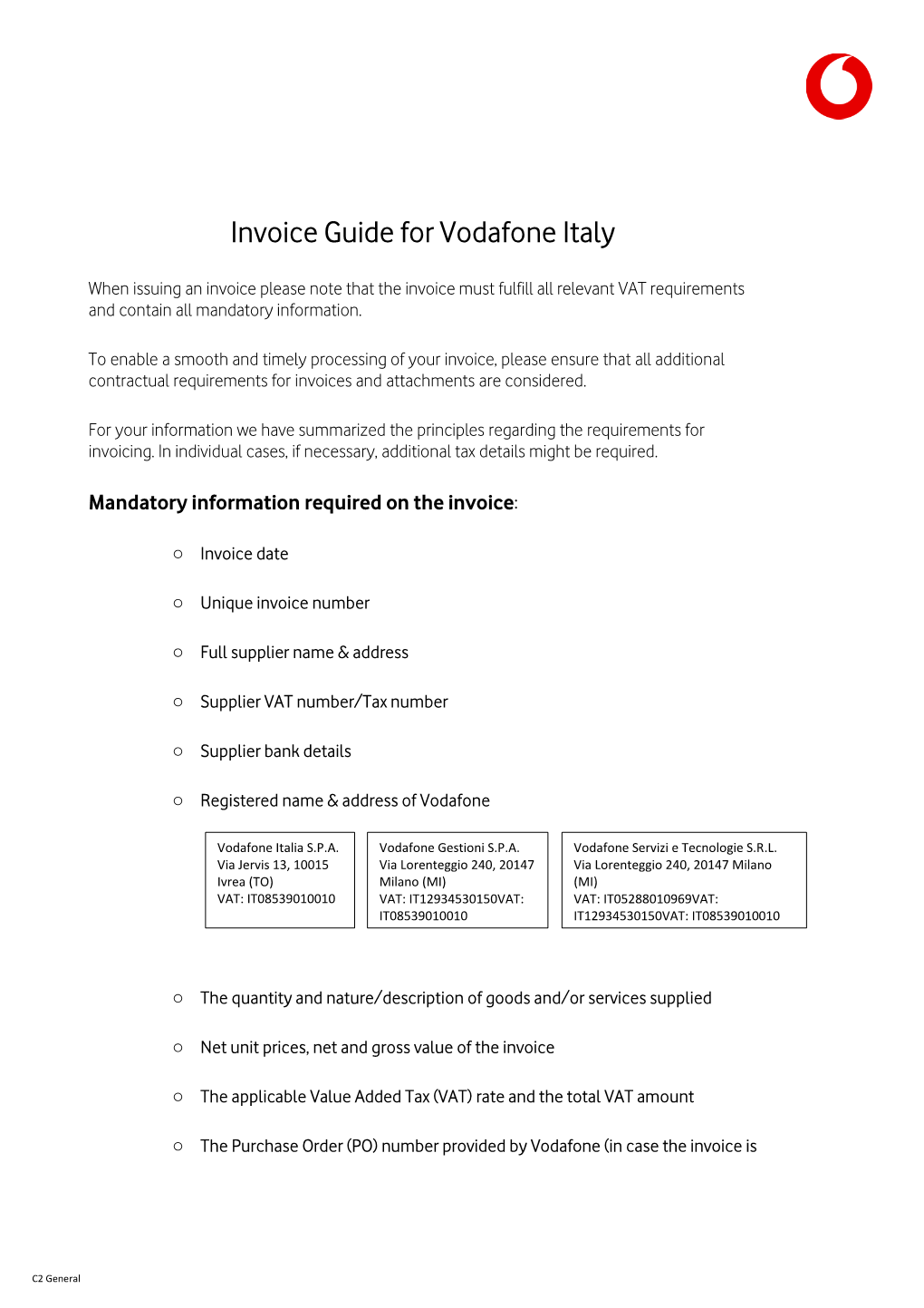 Invoice Guide for Italy