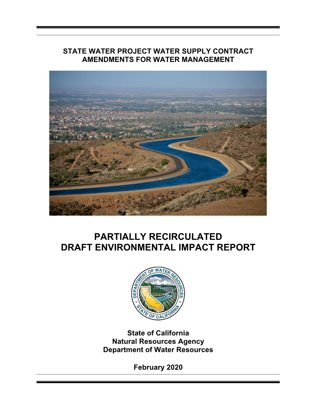 SWP) Water Supply Contract Amendments for Water Management (Proposed Project Or Proposed Amendment