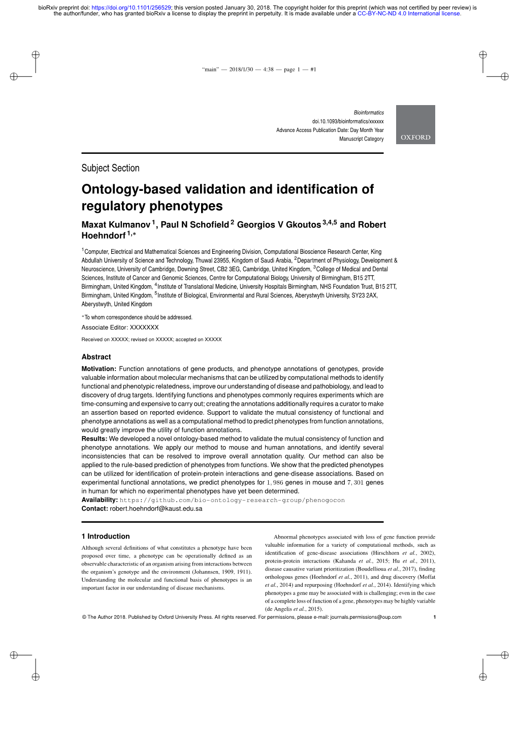 Ontology-Based Validation and Identification of Regulatory