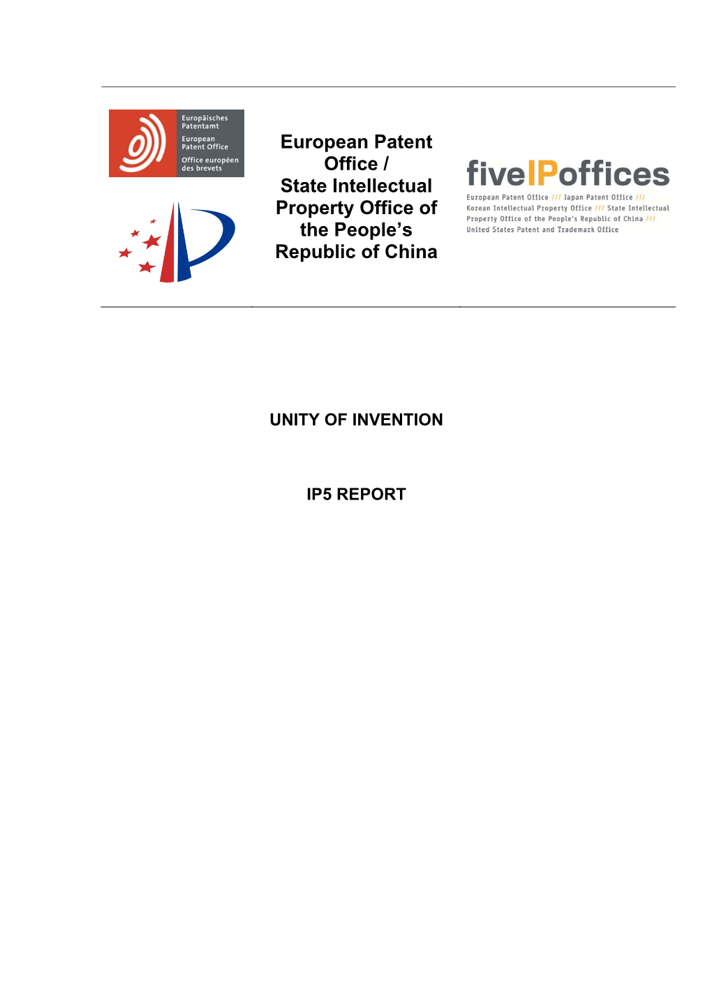 Download IP5 Report on Unity of Invention