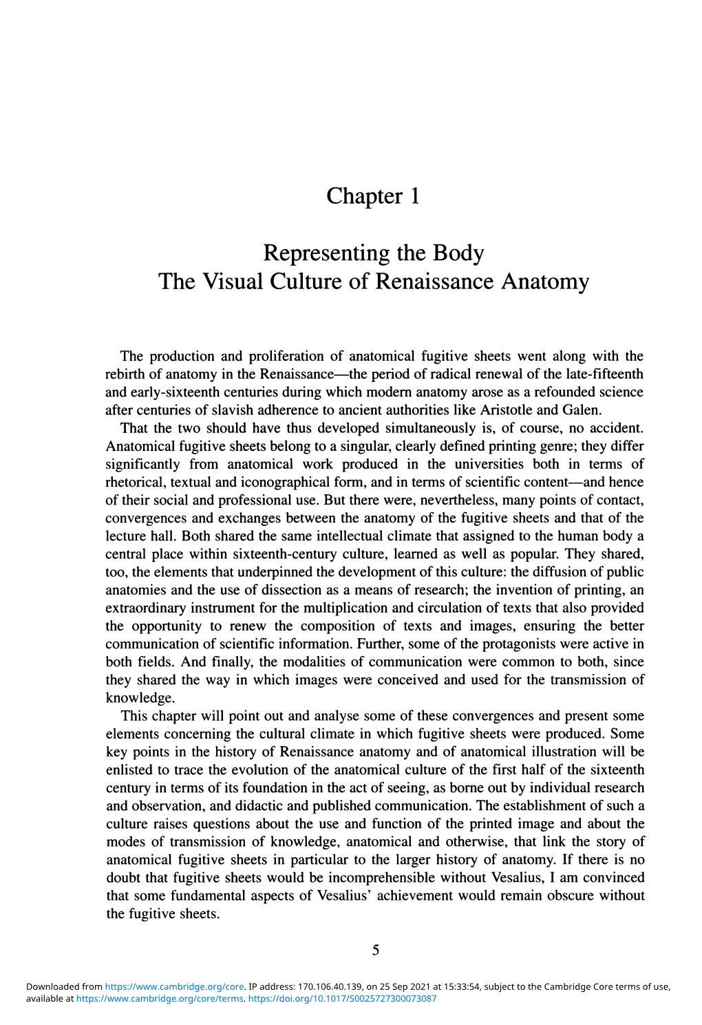 Representing the Body the Visual Culture of Renaissance Anatomy
