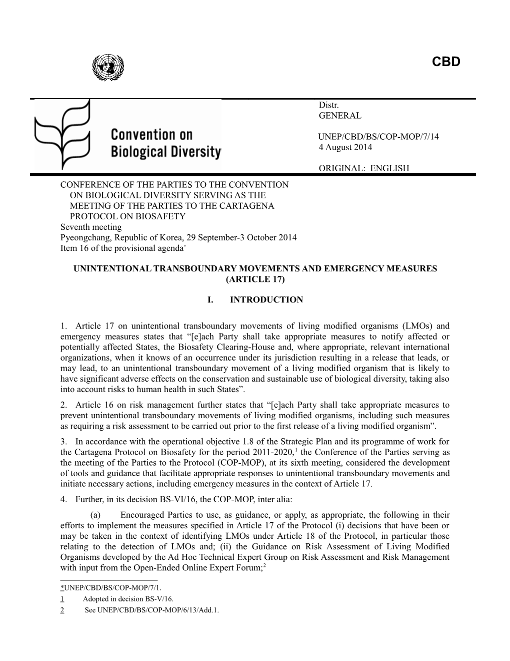 Interim Analysis of the Capacity of the Parties to Detect and Identify Living Modified Organisms