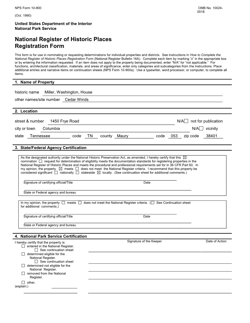 National Register of Historic Places Registration Form