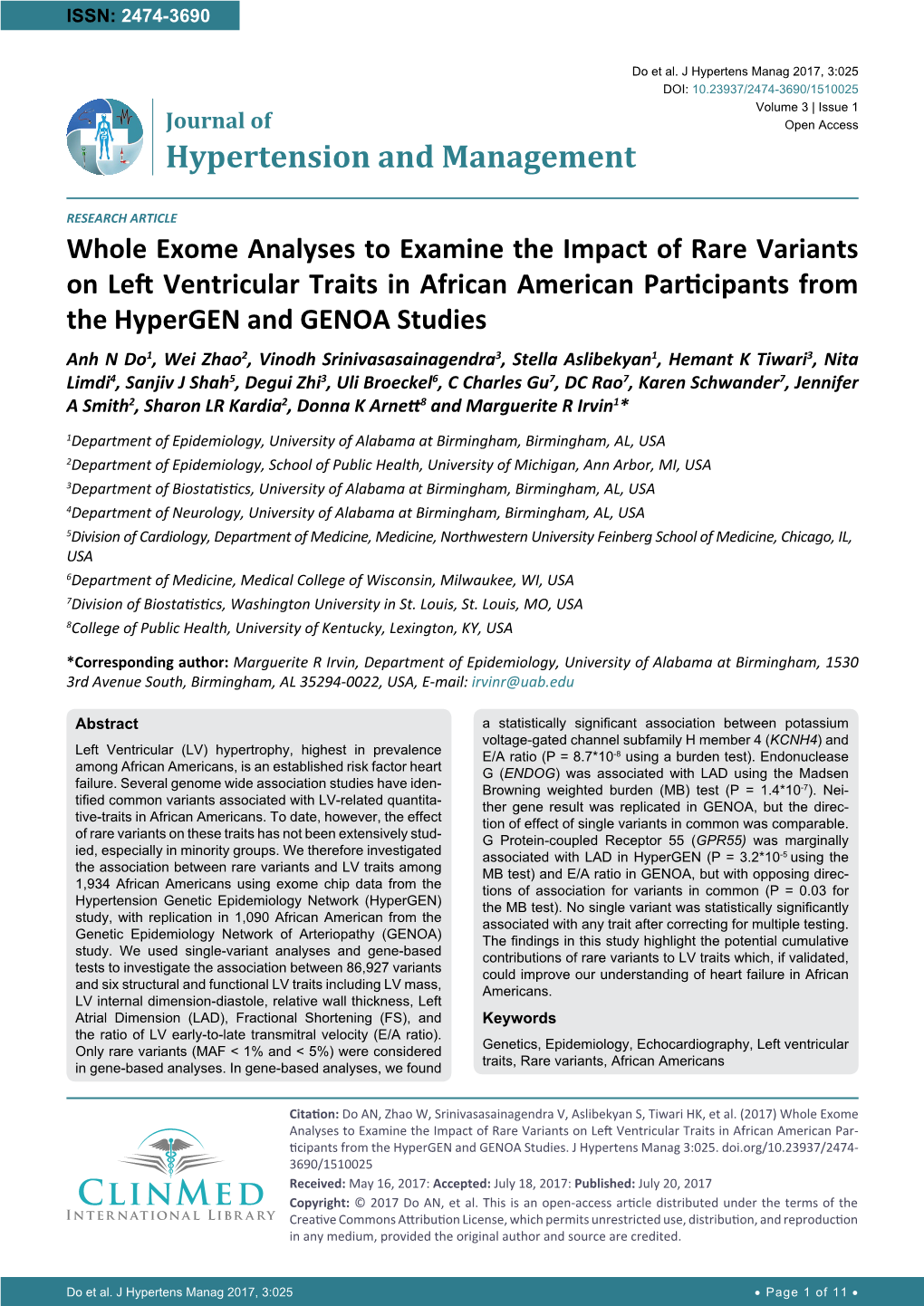 Whole Exome Analyses to Examine the Impact of Rare Variants On