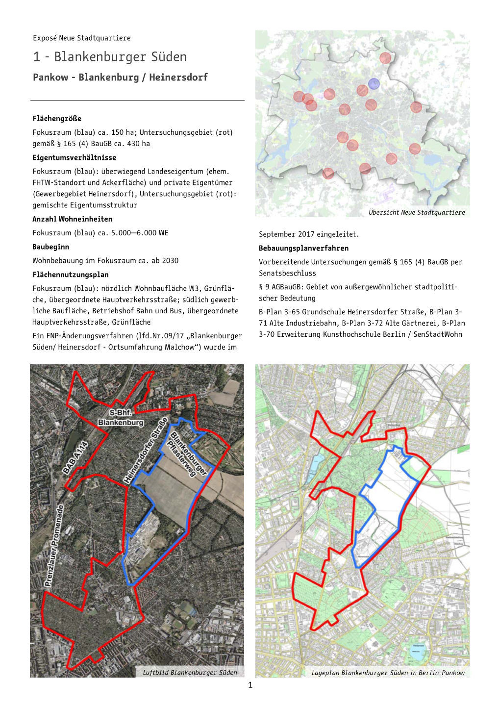 Exposé Neue Stadtquartiere: Blankenburger Süden