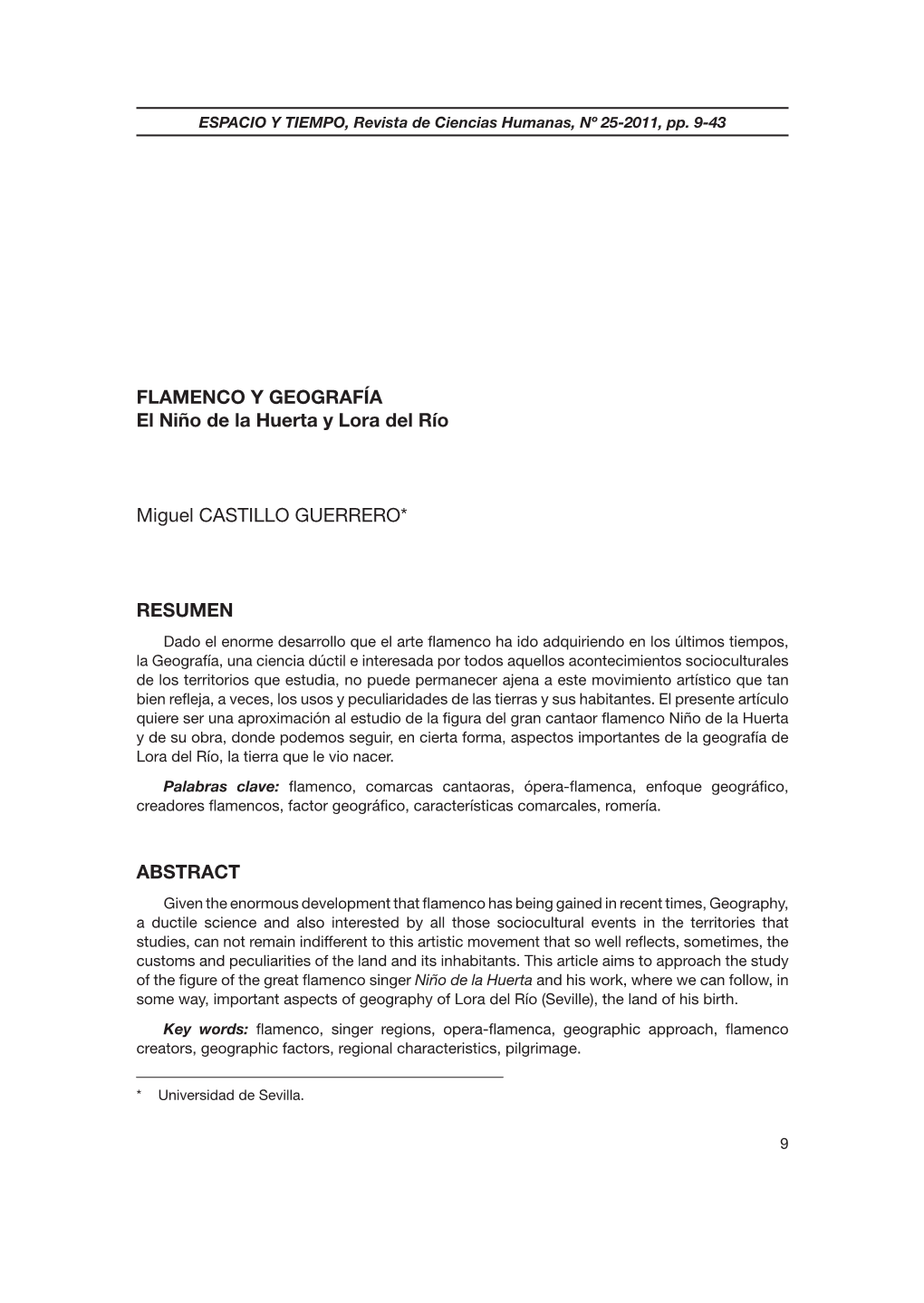 FLAMENCO Y GEOGRAFÍA El Niño De La Huerta Y Lora Del Río Miguel