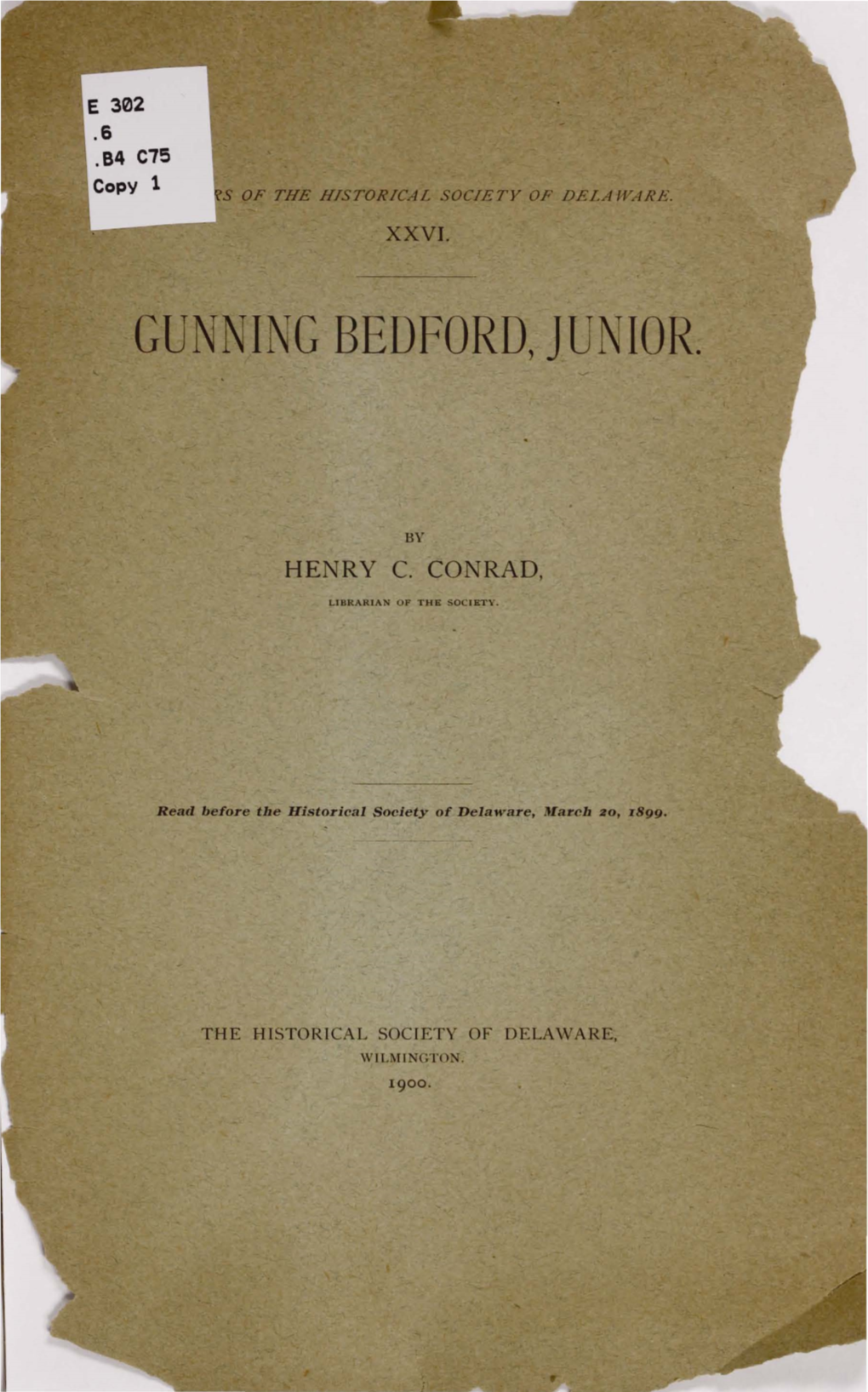 Gunning Bedford, Junior