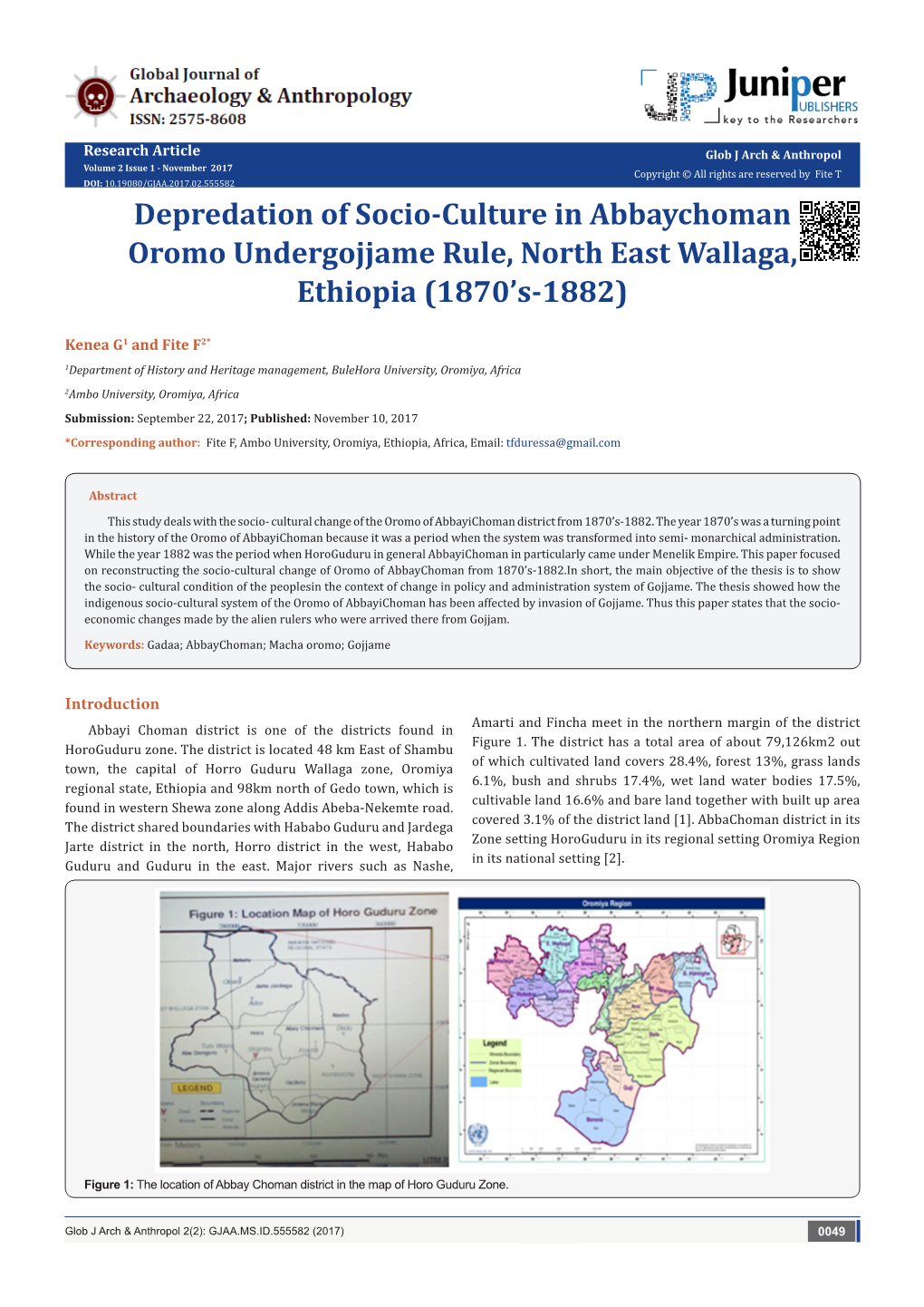 Depredation of Socio-Culture in Abbaychoman Oromo Undergojjame Rule, North East Wallaga, Ethiopia (1870’S-1882)