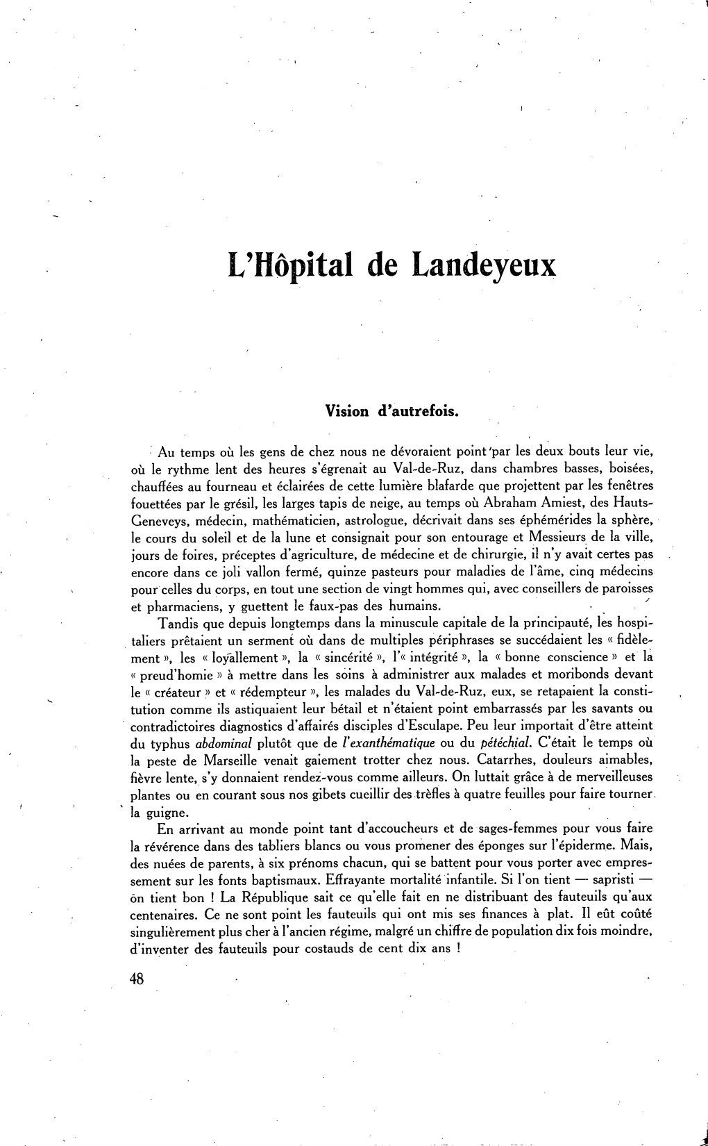 L'hôpital De Landeyeux