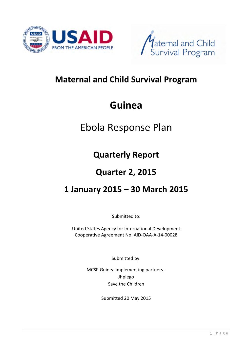 Guinea Ebola Response Plan