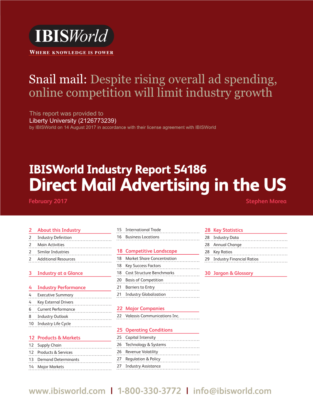 Direct Mail Advertising in the US February 2017 1