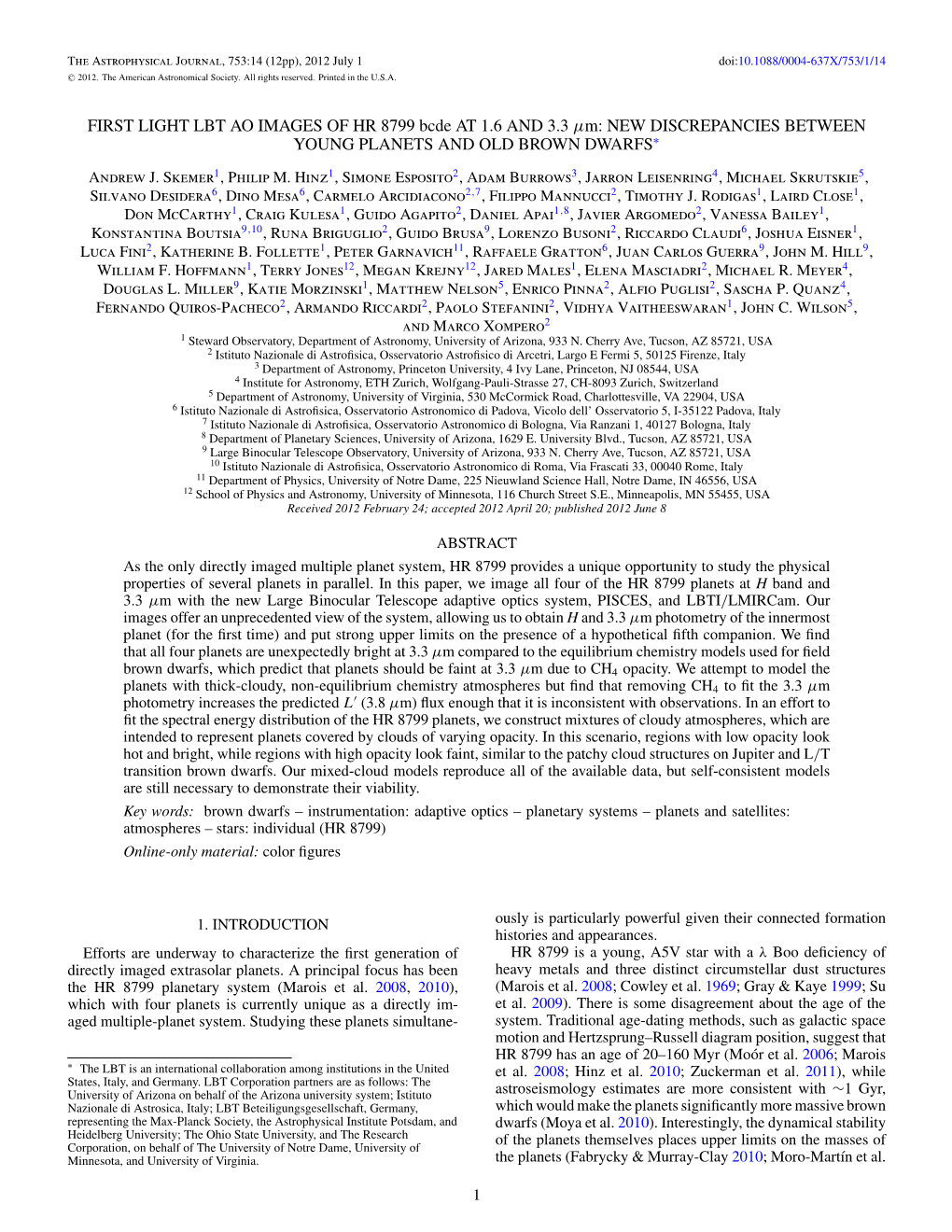 FIRST LIGHT LBT AO IMAGES of HR 8799 Bcde at 1.6 and 3.3 Μm: NEW DISCREPANCIES BETWEEN YOUNG PLANETS and OLD BROWN DWARFS∗