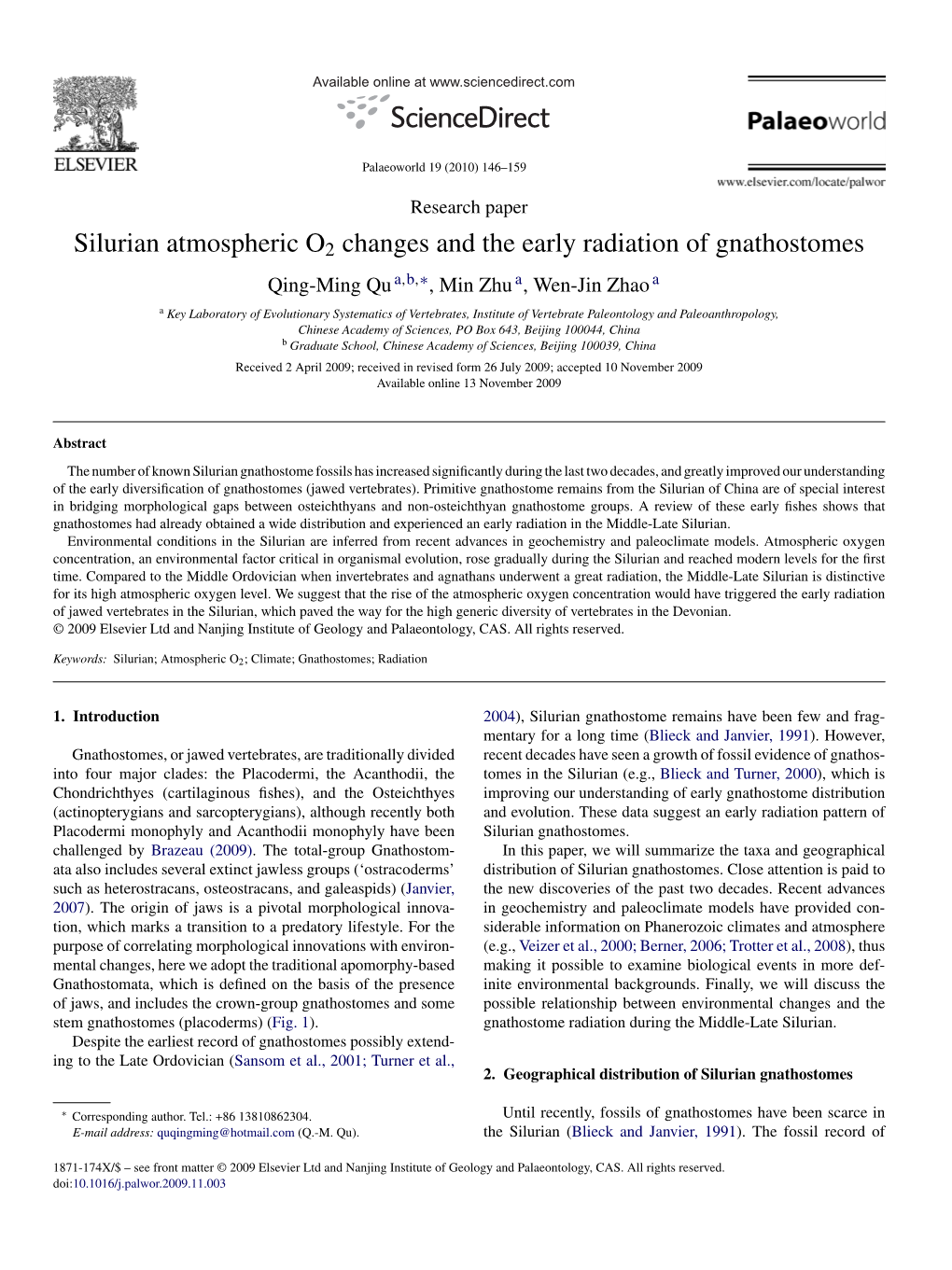 Silurian Atmospheric O2 Changes and the Early Radiation of Gnathostomes