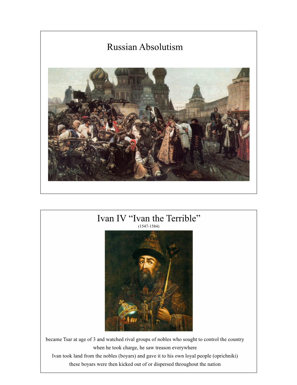 Russian Absolutism Presentation