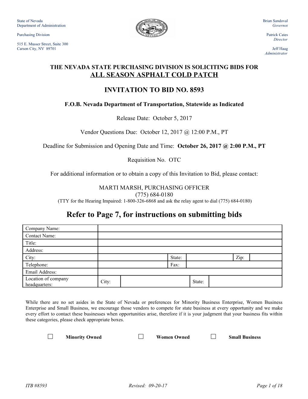 The Nevada State Purchasing Division Is Soliciting Bids For s3