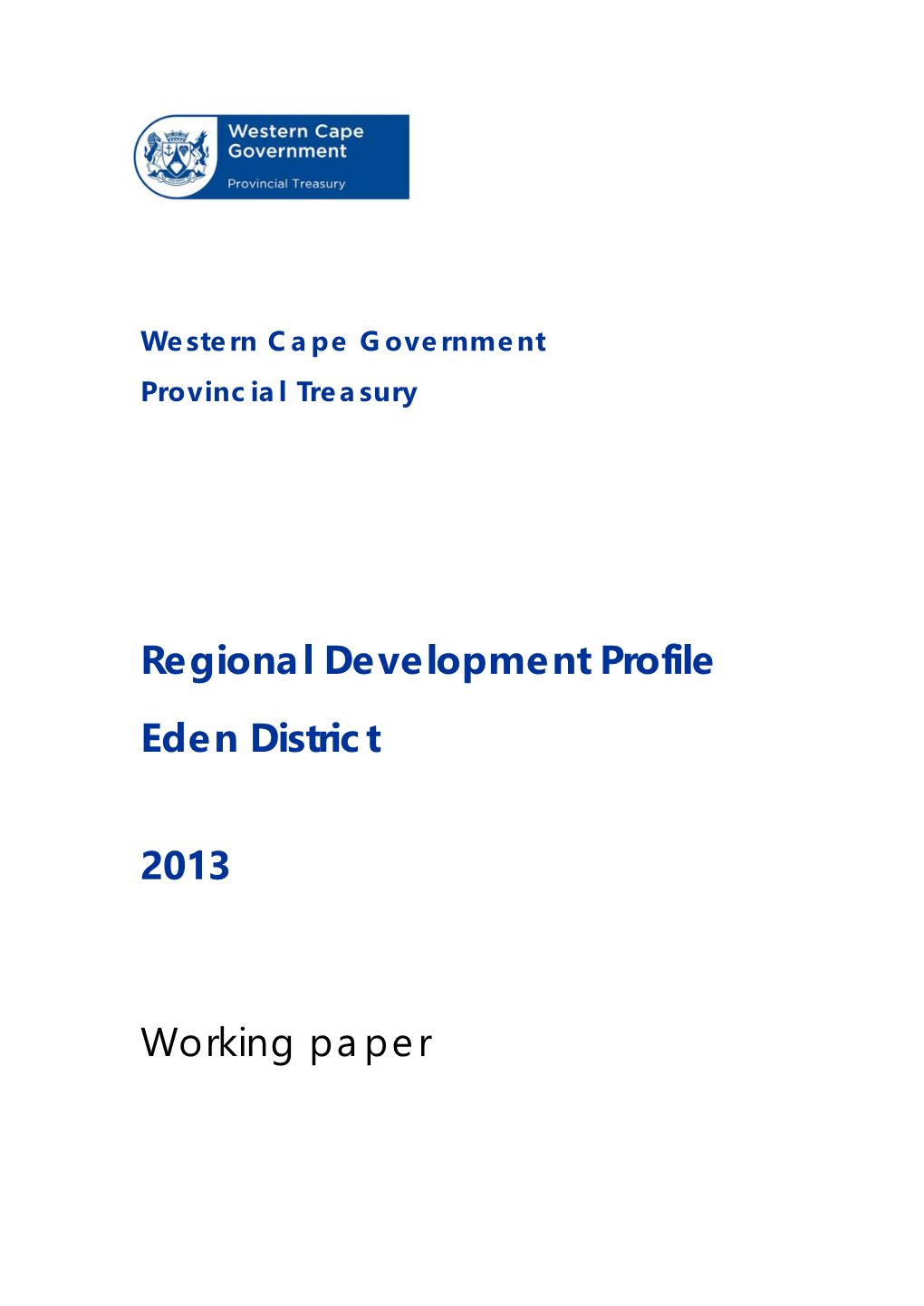 Regional Development Profile Eden District