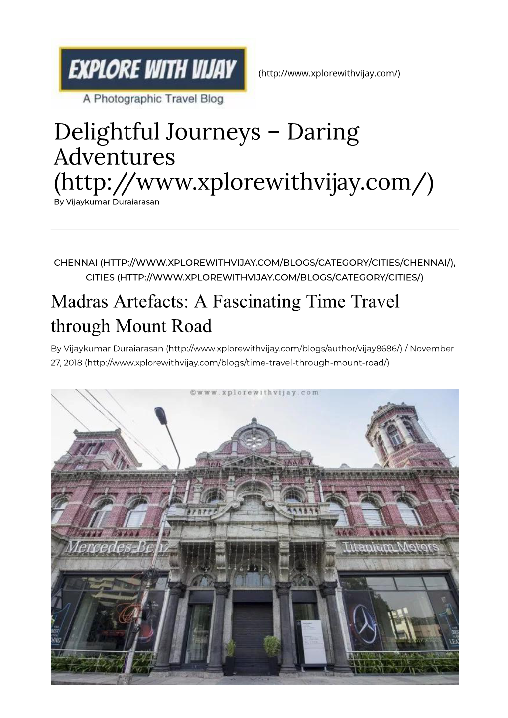 Delightful Journeys – Daring Adventures ( by Vijaykumar Duraiarasan