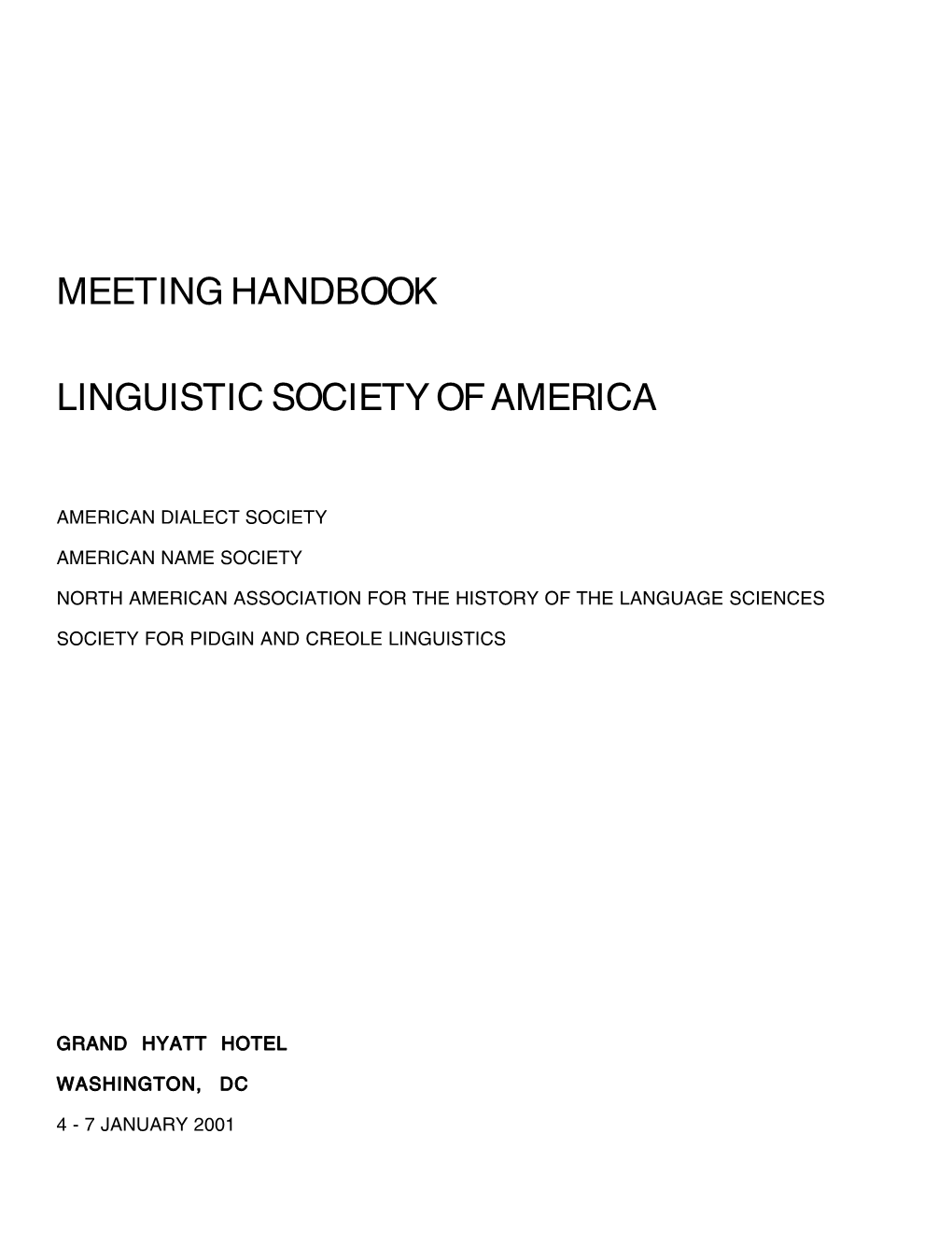 Annual Meeting Handbook