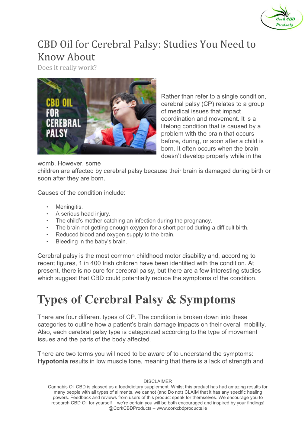 CBD Oil for Cerebral Palsy: Studies You Need to Know About Does It Really Work?