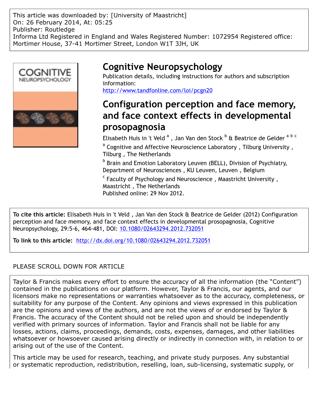 Cognitive Neuropsychology Configuration