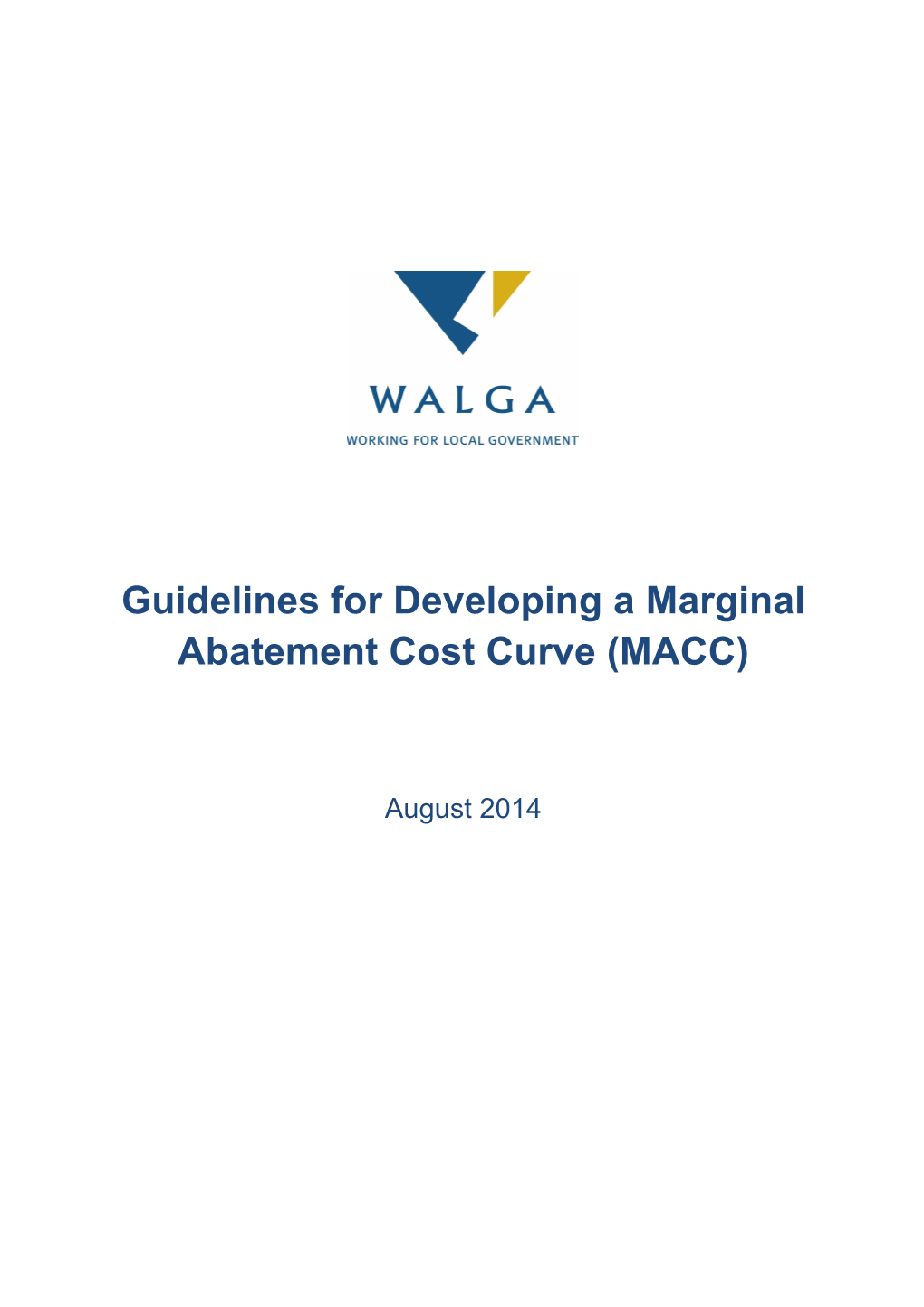 Guidelines for Developing a Marginal Abatement Cost Curve (MACC)