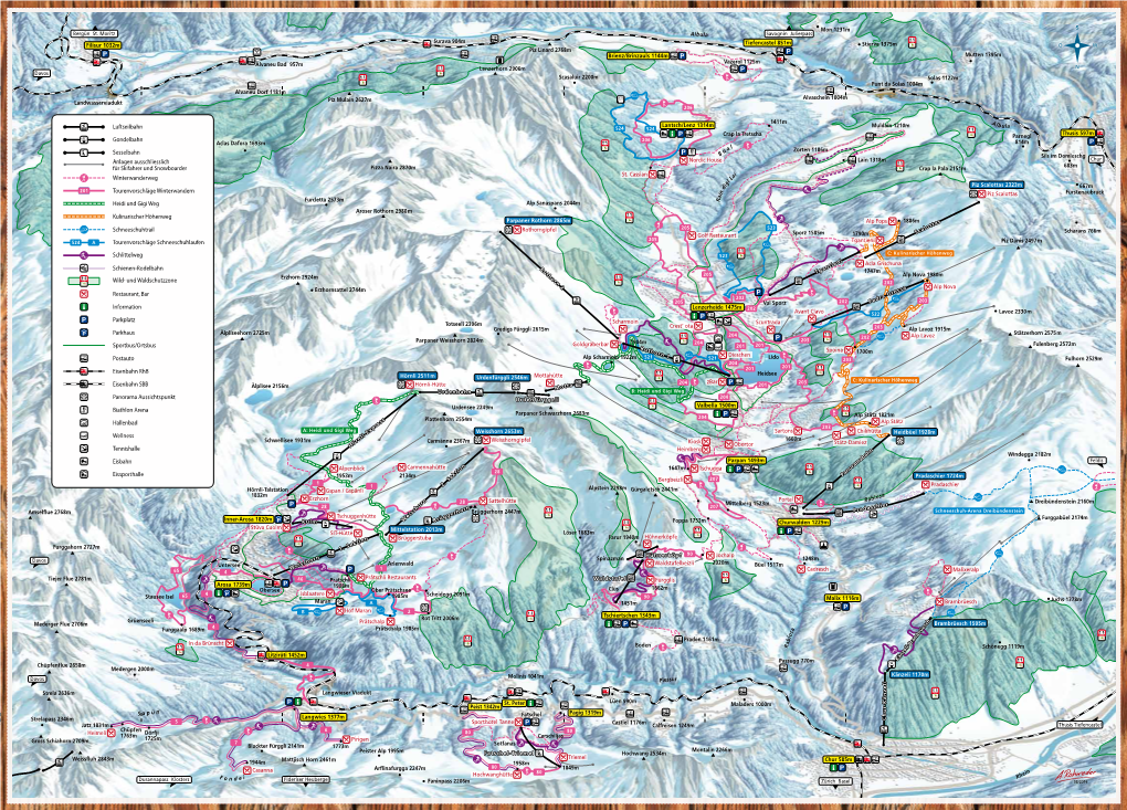 Arosa Winterwanderkarte Arosa Lenzerheide