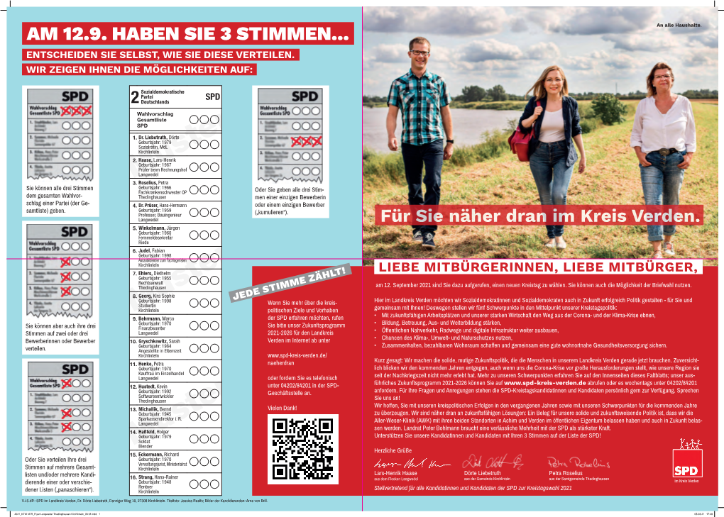 Faltblatt Für Den Wahlbereich Langwedel, Thedinghausen
