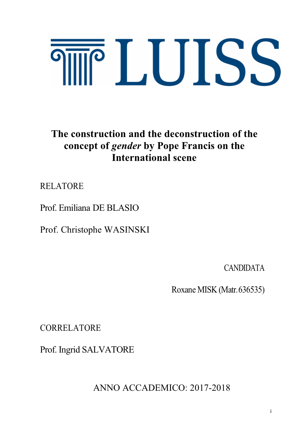 LUISS THESIS Roxane Misk