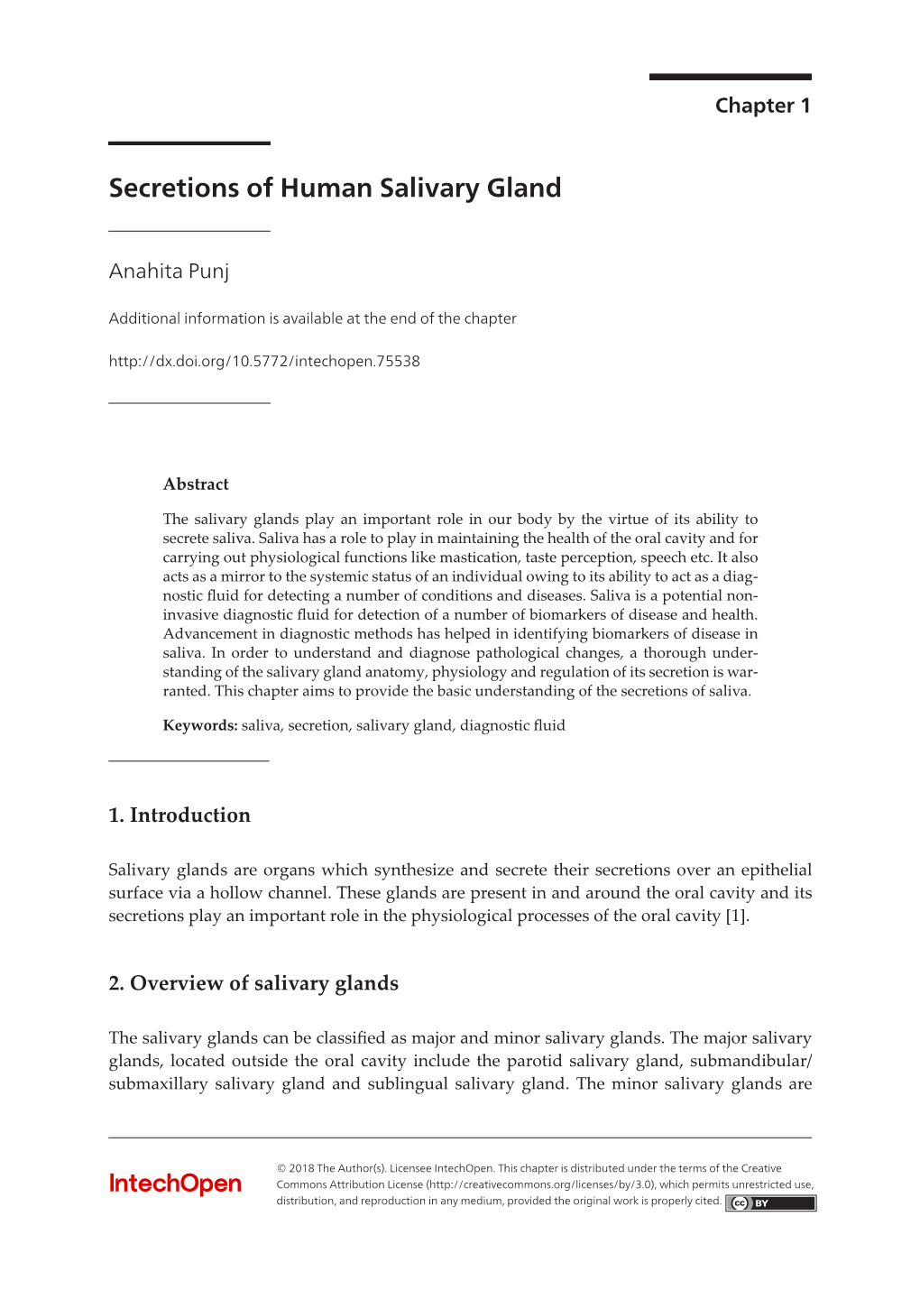 Secretions of Human Salivary Gland