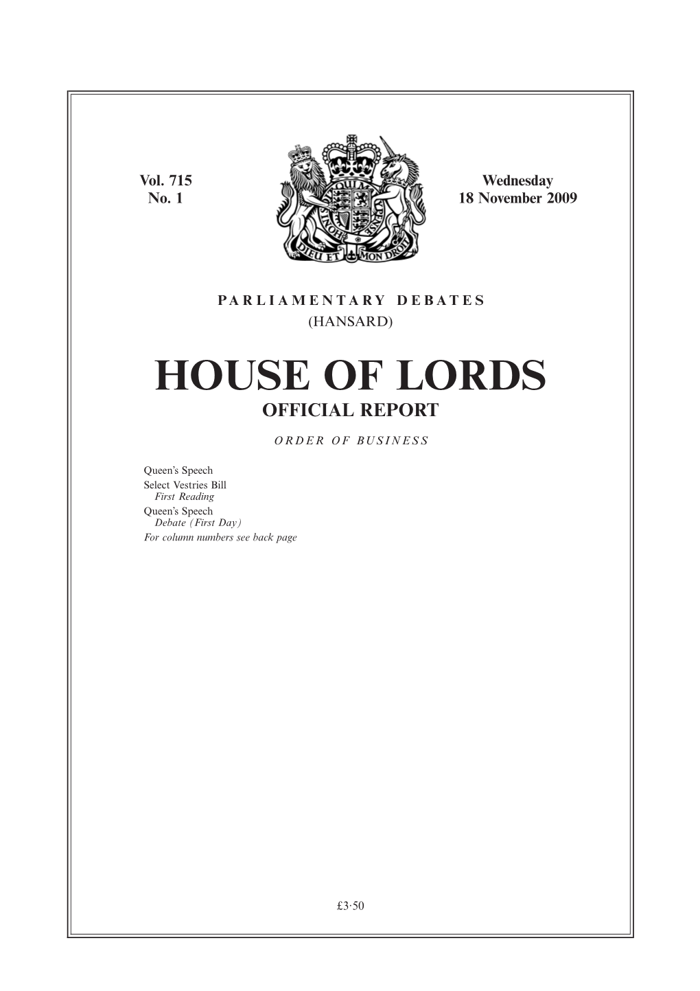 House of Lords Official Report