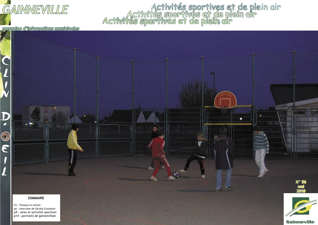 GAINNEVILLE Activités Sportives Et De Plein Air Activités Sportives Et De Plein Air Magazine D’Informations Municipales