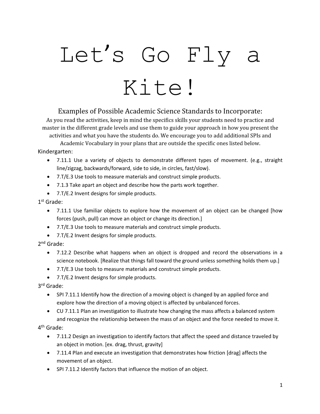 Let's Go Fly a Kite!